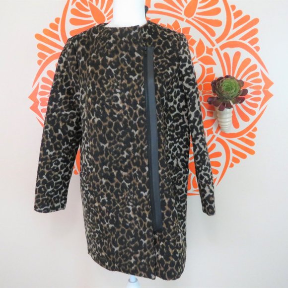 Joe Fresh Jackets & Blazers - Joe Fresh Long Faux Leopard Coat M
